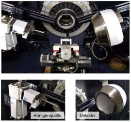 Röntgendiffraktometer mit 2D-Detektor und Möglichkeit zur mechanischen Beanspruchung von Proben
